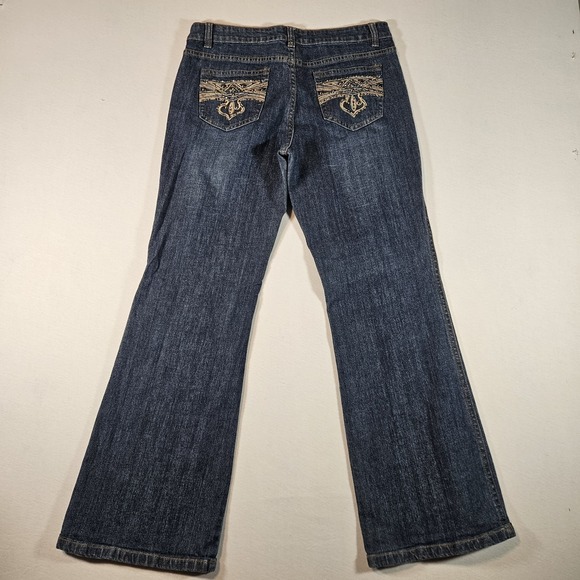 AZI Jeans New York Womens Size 10 Embellished Bootcut Western Chic Boho Glam - Picture 4 of 10
